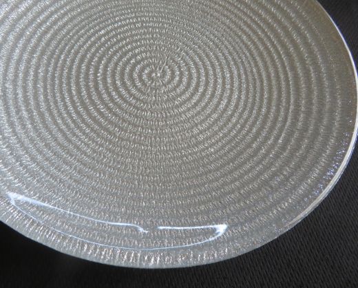 IVV・ガラスプレート中皿 ディアマンテ シルバー・21センチ（イタリア