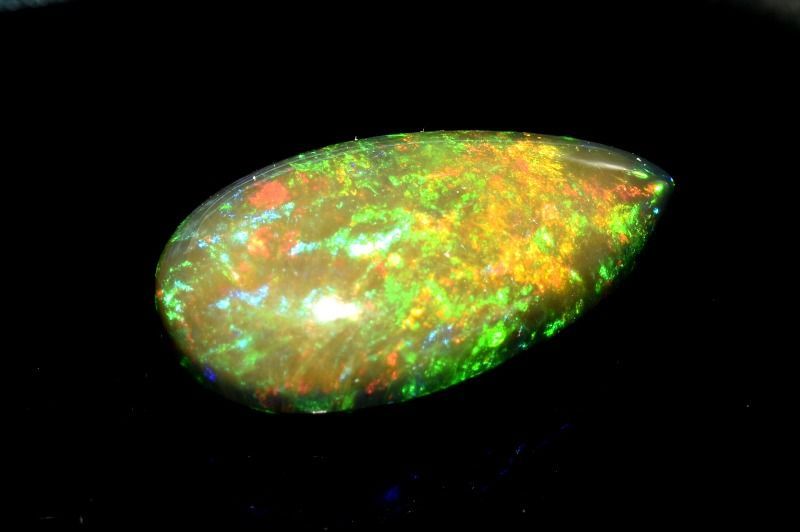 １点物 AAA 幸運を呼び込む石 ブラックプレシャスオパール 19x11mm ドロップ ルース パワーストーン 天然石 _PC5950