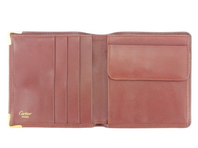 極美品　カルティエ　2つ折り財布　マストライン　レザー　本革　金具　ボルドー 楽天市場】Cartier カルティエ マストライン マスト ドゥ