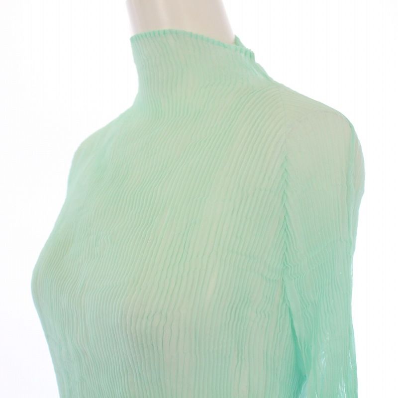 イッセイミヤケ ISSEY MIYAKE 24SS カットソー 長袖 ハイネック ストレッチ シアー シースルー 2 水色 ライトブルー /BB レディース イッセイミヤケ ISSEY MIYAKE 24SS カットソー 長袖 ハイネック