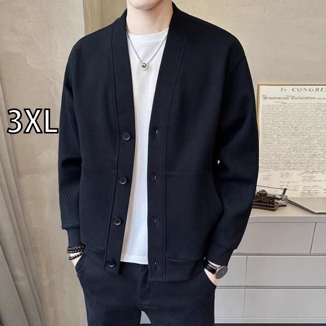 3XL 秋冬 コーデ メンズ 服 シンプル ファッション オシャレ 大人 かっこいい 大きいサイズ ストリート 紳士服 セーター ジャケット 薄手 カジュアル 快適 ニット カーディガン