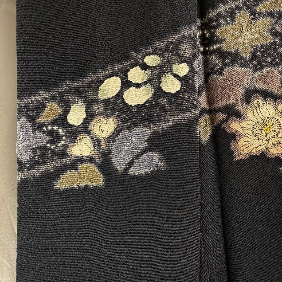 訪問着 身丈160cm 裄丈68cm L 袷 吉乃一廉 落款 辻が花 金彩 ぼかし