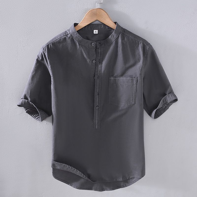 半袖シャツ リネンシャツ メンズ Tシャツ 新品 亜麻 無地 夏 サマー 半袖シャツ 麻シャツ 心地良