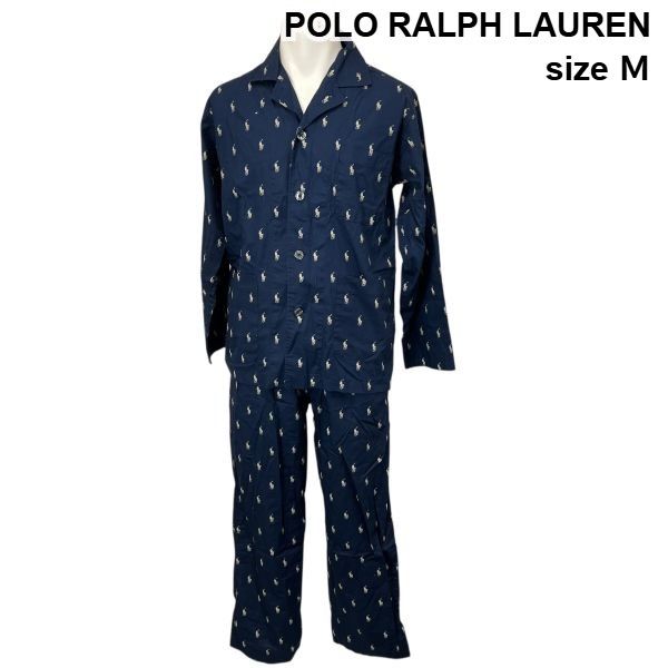 ポロラルフローレン POLO RALPH LAUREN パジャマ スリープウェア ネイビー 綿 Ｍ メンズ S5V703