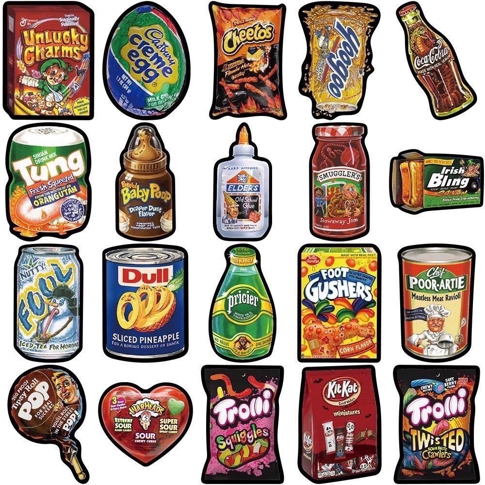 ビンテージ アメリカン 海外お菓子 POP 大きめステッカー シールセット