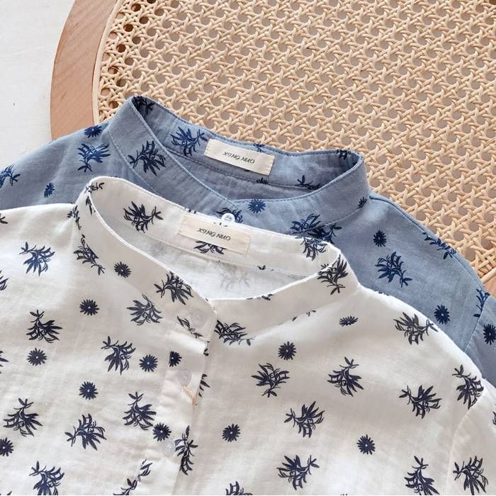 ガーゼ シャツ レディース 半袖 スタンド ダブルガーゼ 綿 スウェット コットン トップス カジュアル 夏 柔らかい 大人 かわいい ナチュラル 総柄 キレイめ jCJr 588