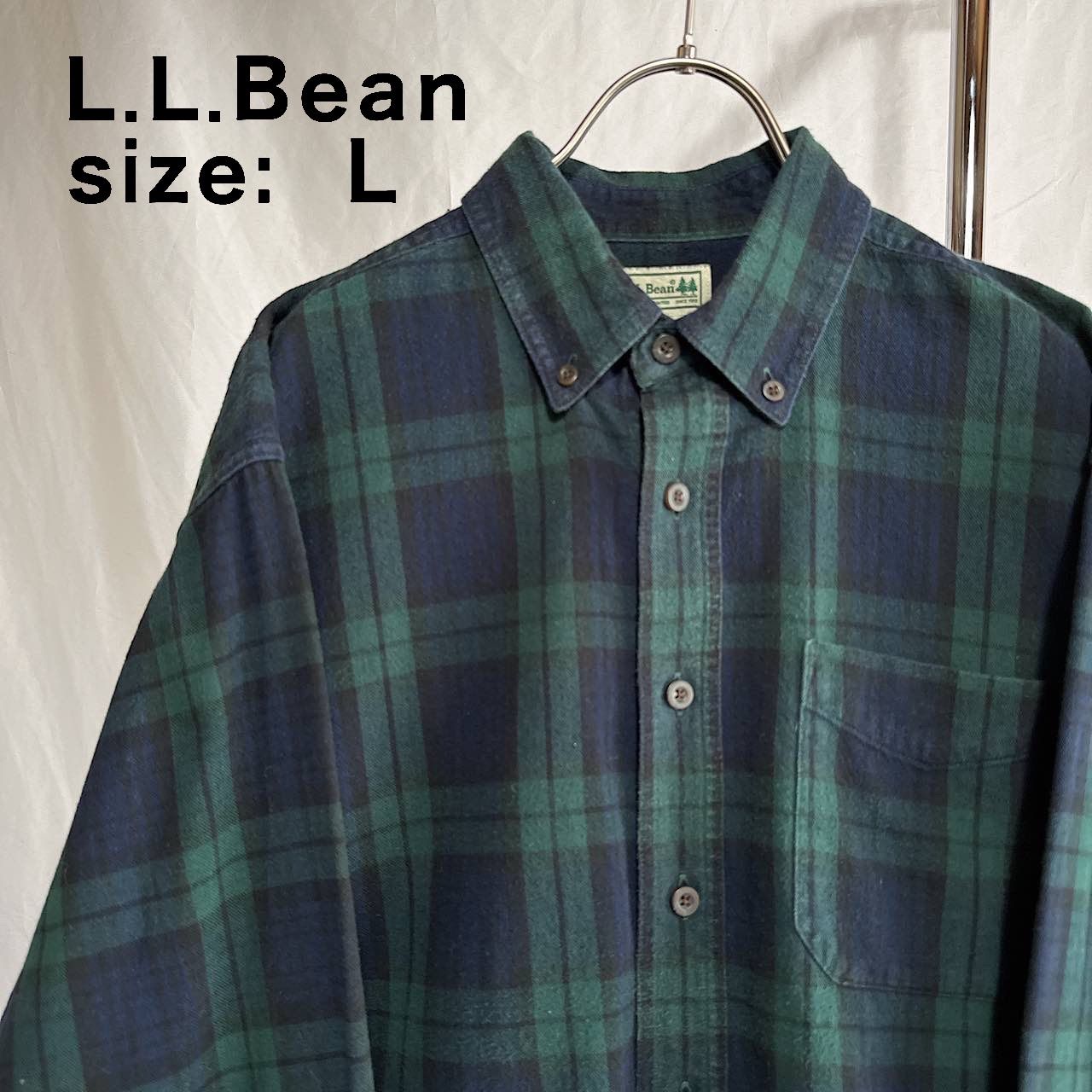 L.L.Bean】size:L ボタンダウンシャツ ブラックウォッチ チェック