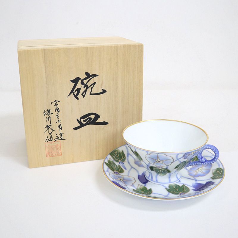 中国清朝期　馬の図中皿2枚　木箱付直径13.3㎝　東Y6-0229② トヒコカ 中国清朝期 馬の図中皿2枚 木箱付直径13.3㎝