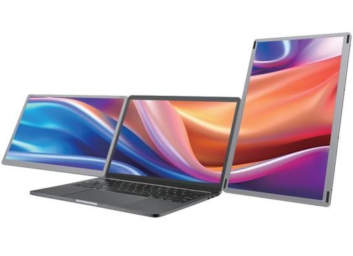 KwumsyS615.6”モバイルモニター2画面トリプルポータブル1080PFHD 300nits高輝度 15.6”大画面DIY の超強磁力スタンドスピーカー内蔵IPSパネル横 縦画面に切替収納バッグ付