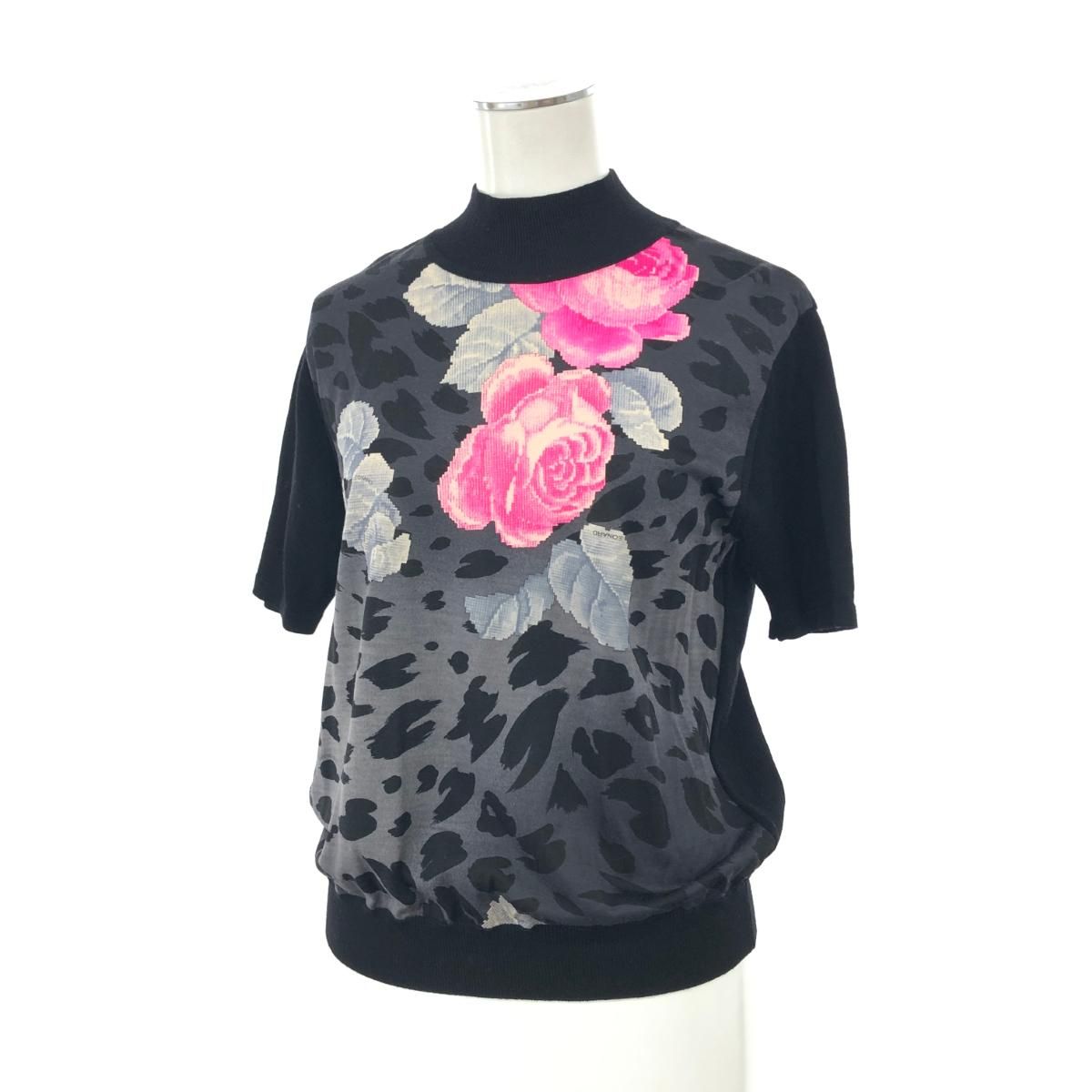 LEONARD レオナール アンサンブルニット サイズ:L ブラック シルク混