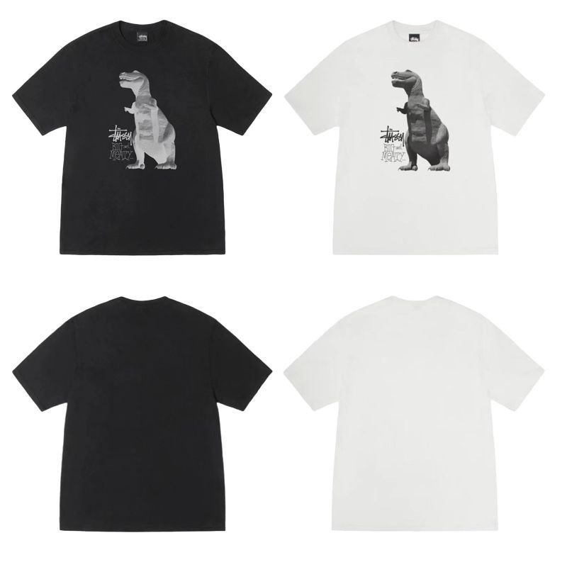Stussy SS 25恐竜柄カジュアルゆったり半袖Tシャツアメリカン