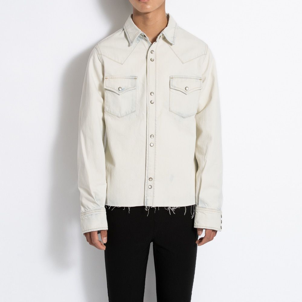 サンローラン パリ SAINT LAURENT PARIS デニムシャツ スタッズ XS/S/M