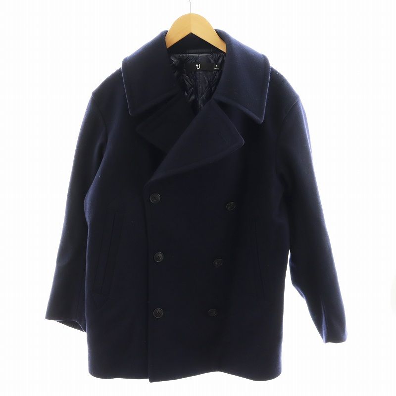 ユニクロ UNIQLO ＋J ピーコート Pコート ミドル丈 ウール アウター S 紺 ネイビー /AN7