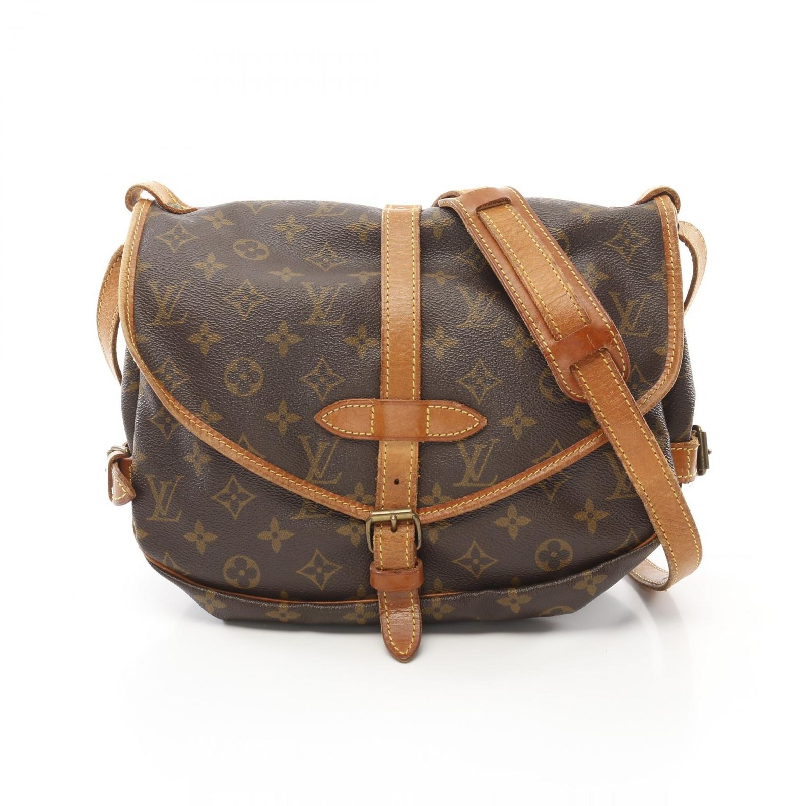 ルイ ヴィトン LOUIS VUITTON ショルダーバッグ ソミュール30 モノグラム M42256 PVCコーティングキャンバス レザー ソミュール30 レディース Used C