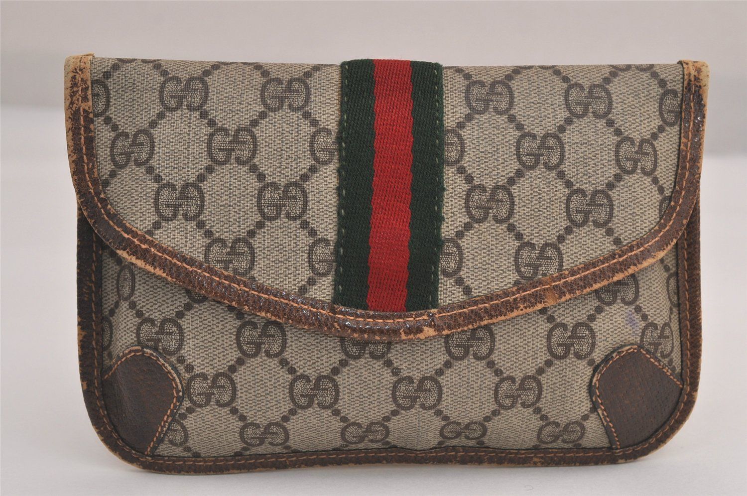 GUCCI グッチ ヴィンテージ ウェブ シェリーライン ポーチ GUCCI グッチ シェリーラインオールドグッチ ポーチ 紺 010 378