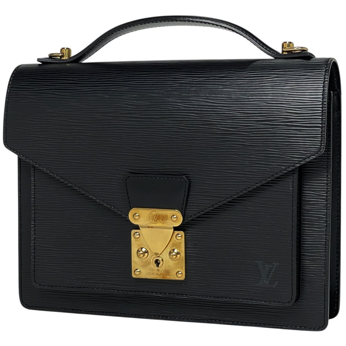 ジャンク品 ルイ ヴィトン Louis Vuitton モンソー 2WAY ショルダーバッグ ハンドバッグ エピ ノワール ブラック M52122 レディース
