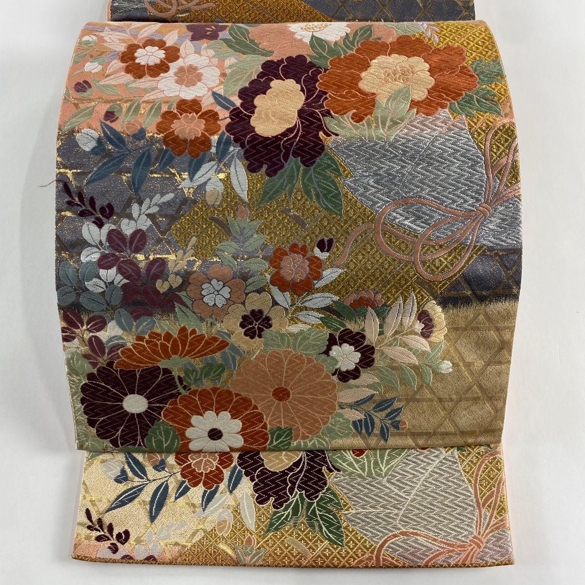 No.2580 正絹花筏金糸箔袋帯 No.2580 正絹花筏金糸箔袋帯