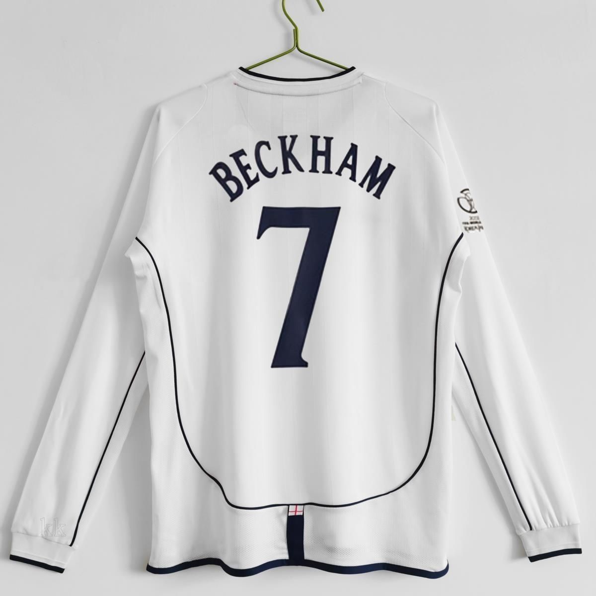 02日韓W杯 イングランド代表 7番BECKHAM ベッカム ユニフォーム 長袖