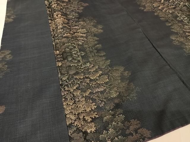 平和屋着物●本場大島紬　カタス9マルキ　樹林文　正絹　逸品　AABG4444fy 平和屋着物○本場大島紬 9マルキ 泥染め 菱花文 久野織物謹製 証紙付き
