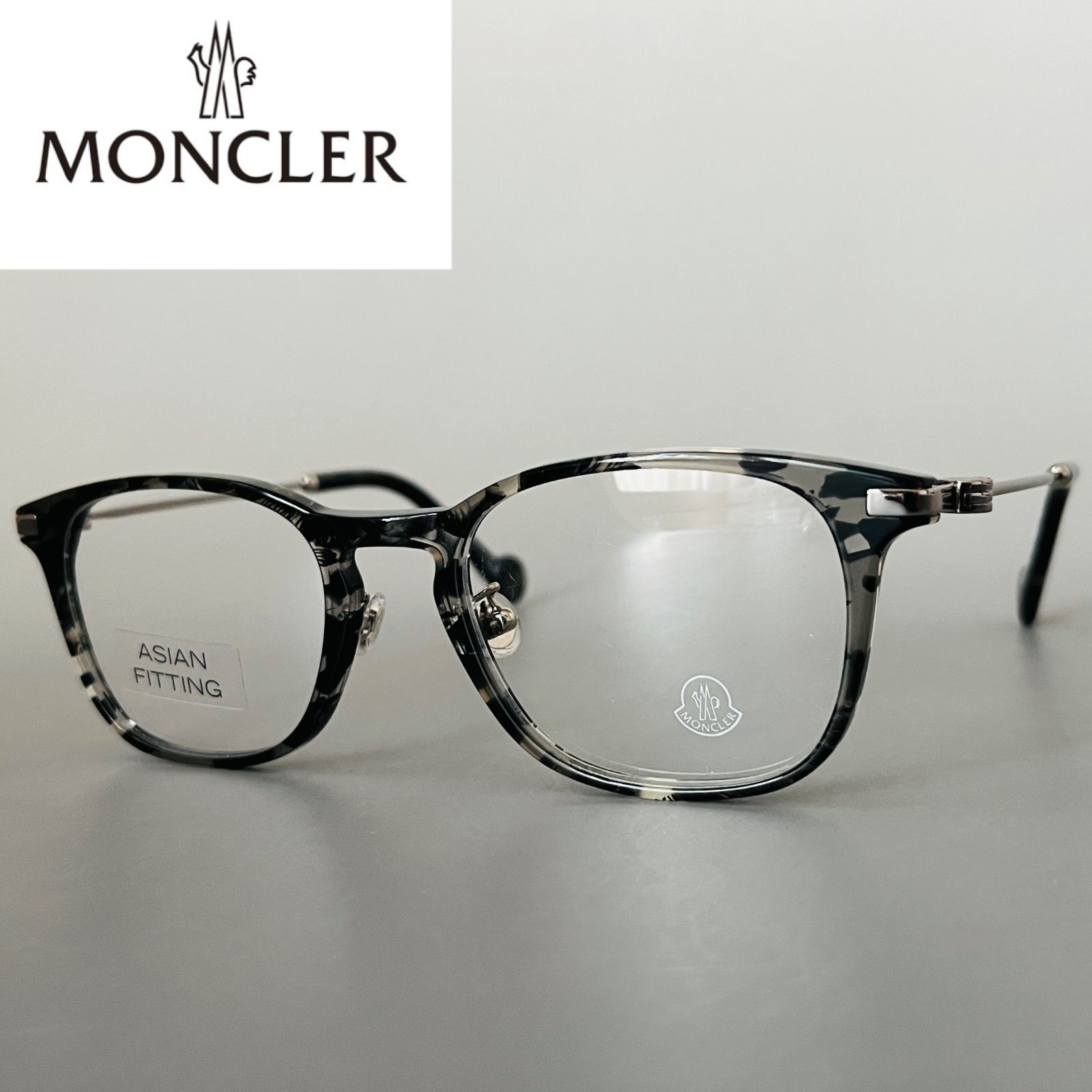 メガネ MONCLER モンクレール ボストン グレー べっ甲柄 新品 めがね 眼鏡 高級 鼈甲柄 金 メタル アセテート コンビフレーム - メルカリ