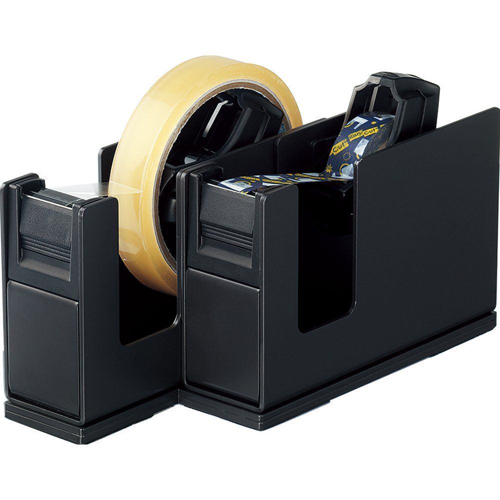 コクヨ テープカッター カルカット スチール2連タイプ 黒 T-SM110D （1点）