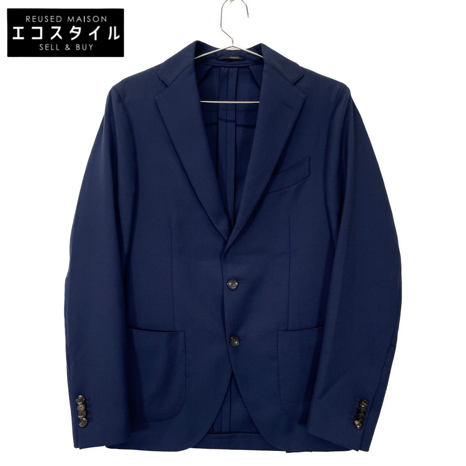 LARDINI ラルディーニ JP0526AQ ﾈｲﾋﾞｰ ｳｰﾙ100 段返り3つﾎﾞﾀﾝ
