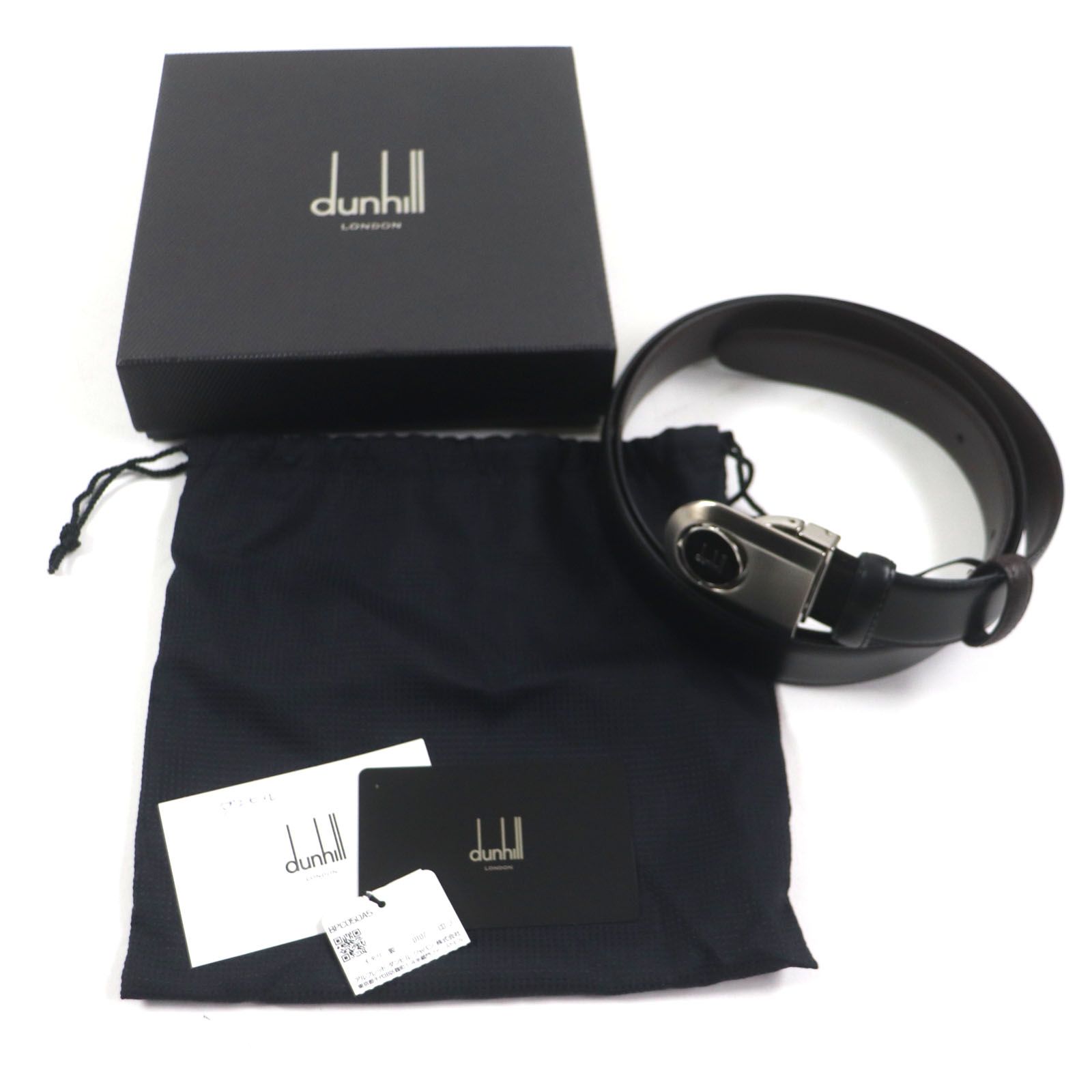 未使用品Dunhill ダンヒル ロゴシルバーバックル カウハイド 未使用品Dunhill ダンヒル ロゴシルバーバックル カウハイド
