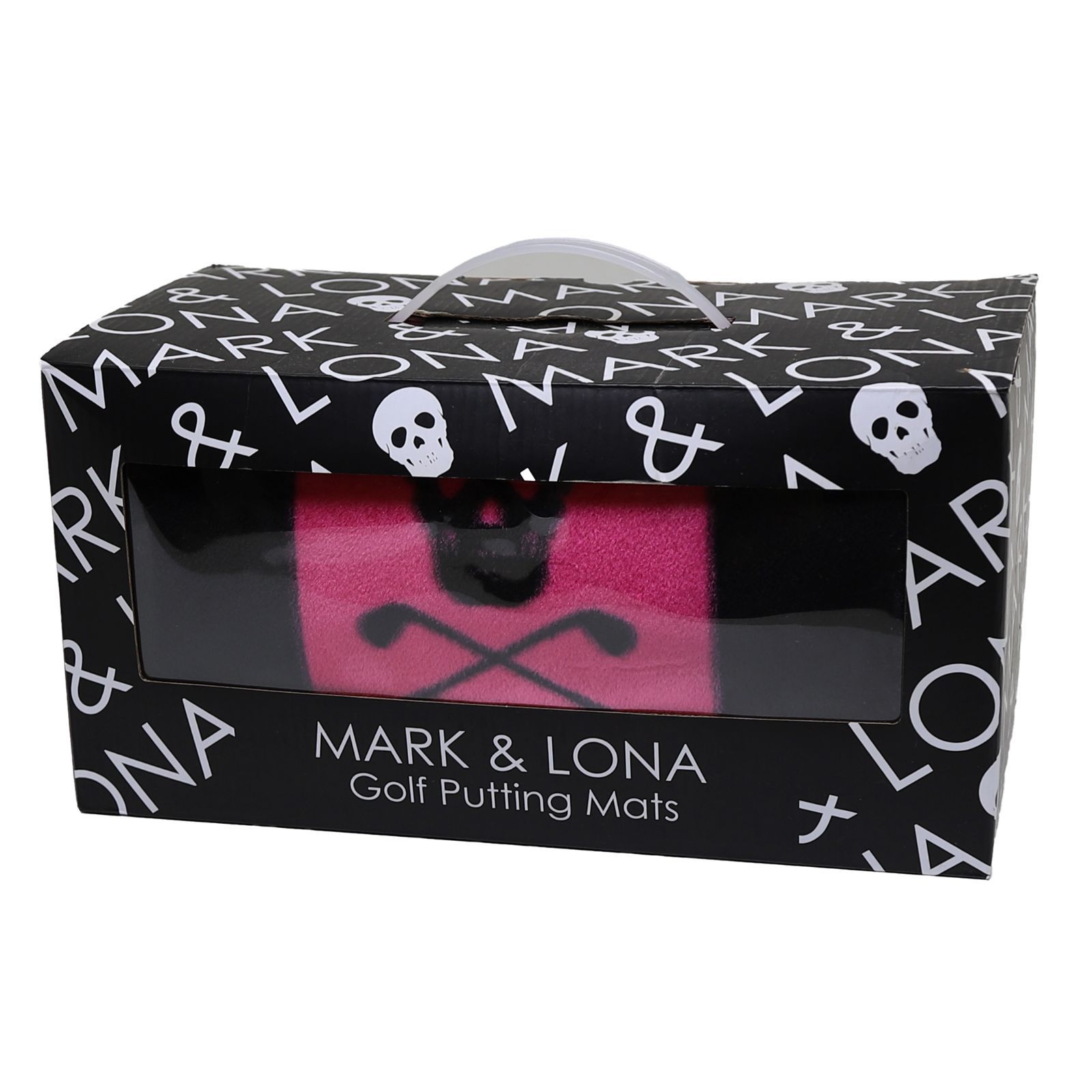MARK＆LONA パターマット スカル ブラック ピンク ホールカップ ゴルフボール
