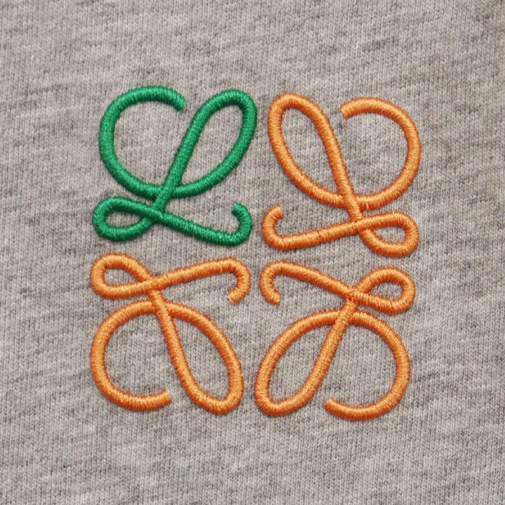 LOEWE (ロエベ) アナグラム ロゴ刺繍 クルーネック 半袖Tシャツカットソー グレー H526Y22X75