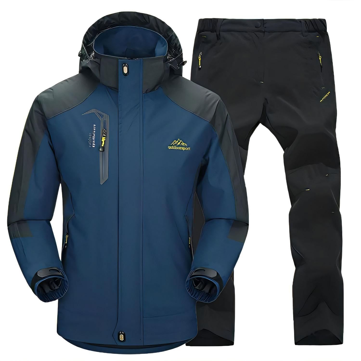 数量 ベンケ 雨風に強い アウトドアジャケット 上下セット メンズ 登山 釣り ウェア 防風 撥水 耐水圧 7000mm 選べる2タイプのズボン