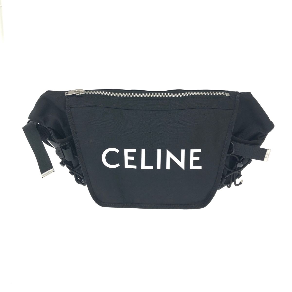 良好 CELINE セリーヌ ミディアム トレッキング メッセンジャー ボディバッグ ブラック ナイロン ユニセックス 240001131098