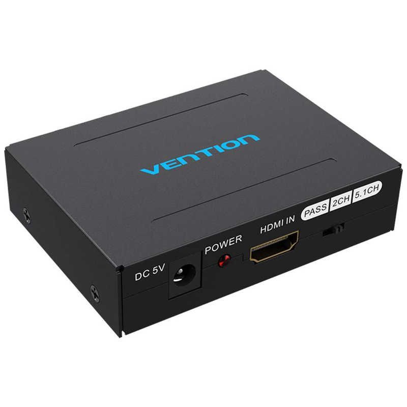 送料無料 ♥ 未開梱 VENTION HDMI Audio 分配器 ブラック アルミニウム合金 1入力 |1出力 |4K対応 |自動 AF-2595