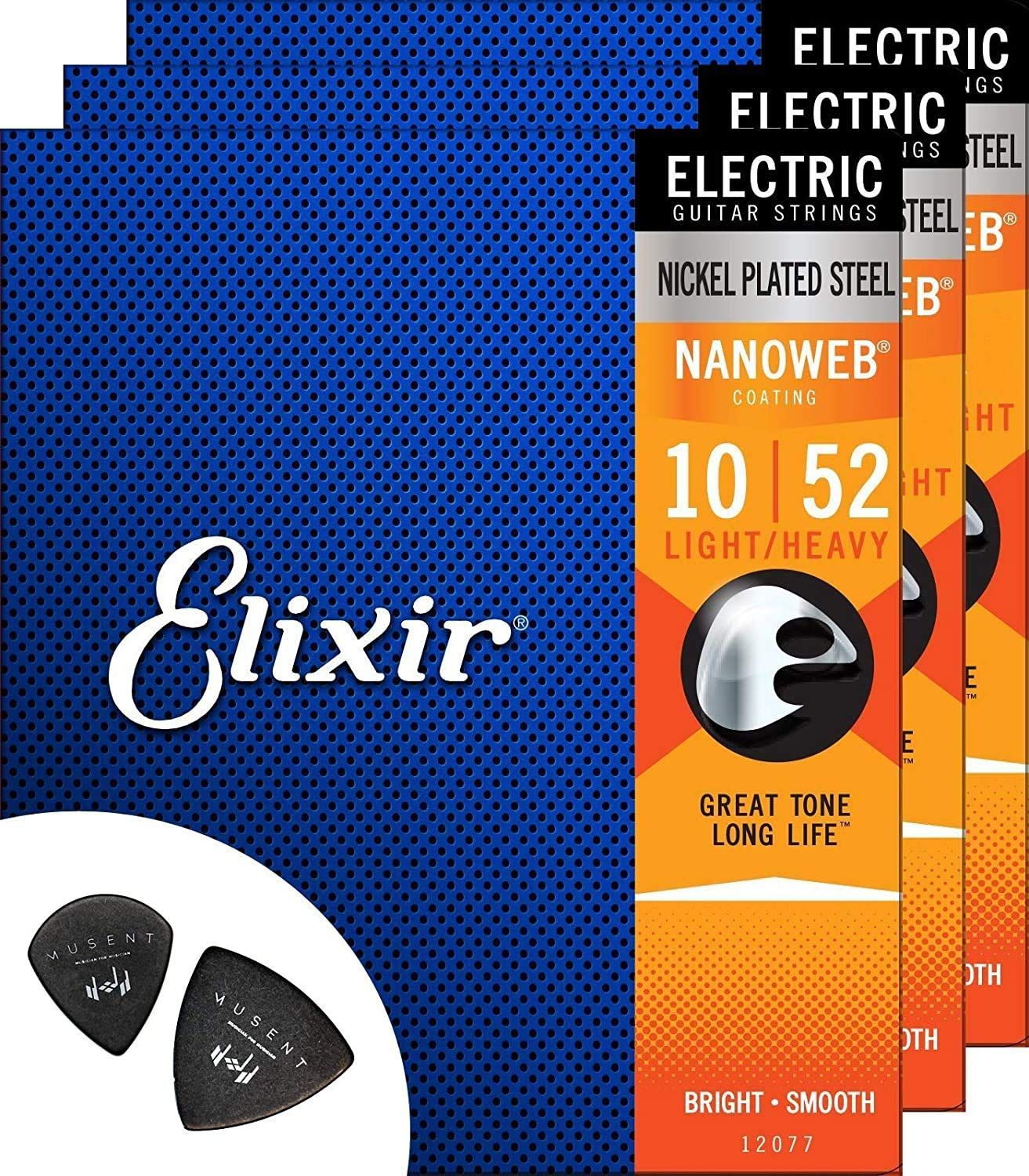 Size:010-052 Elixir エリクサー エレキ ギター 弦 3 セット