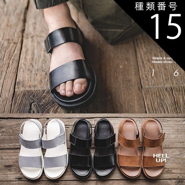 種類15：グレー/24cm サンダル メンズ レディース お洒落 おしゃれ 夏 アウトドア ビーチ 海  レザーサンダル メンズ 本革 おしゃれ 黒