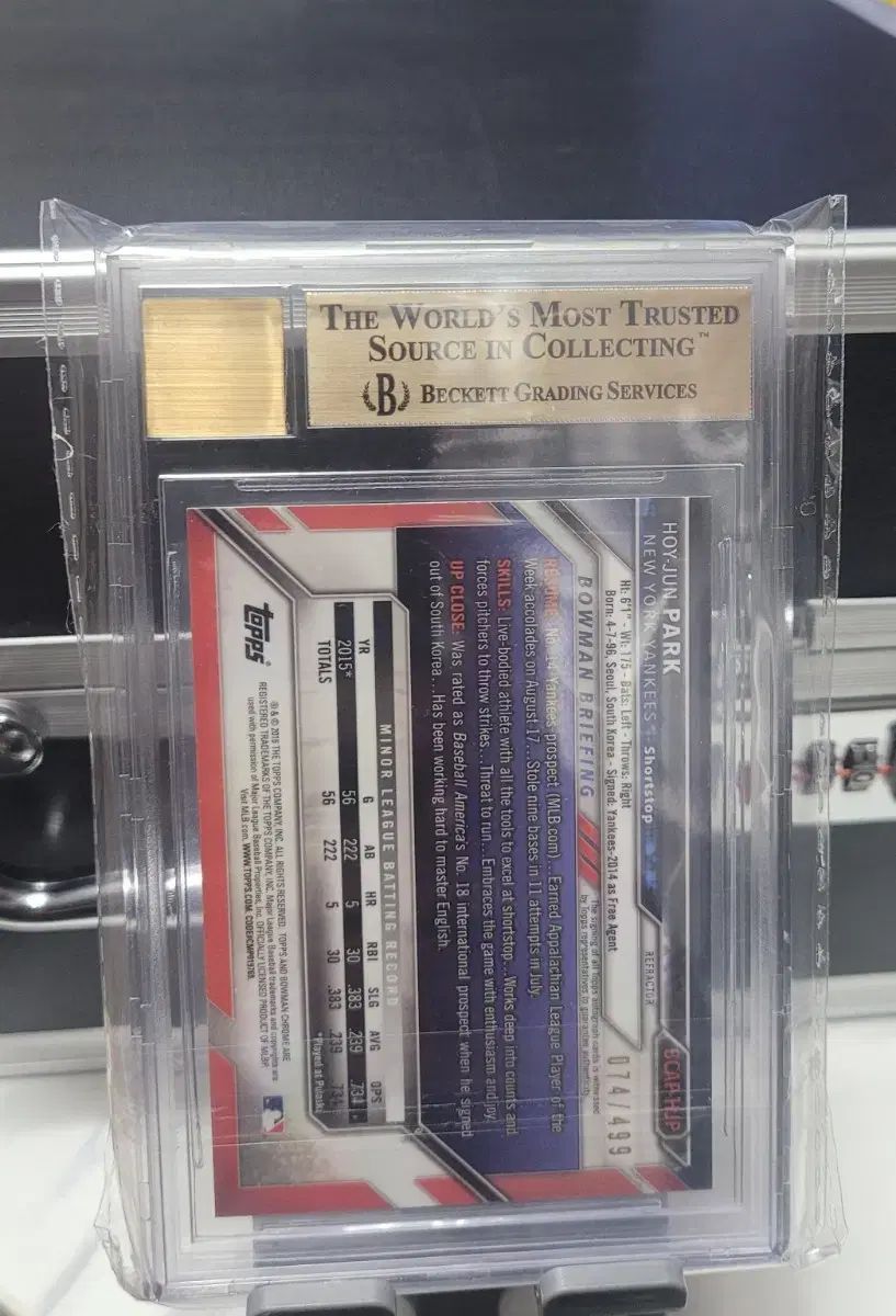 2016 パク ジュン オート サイン クロム 級 カード BGS 9 5