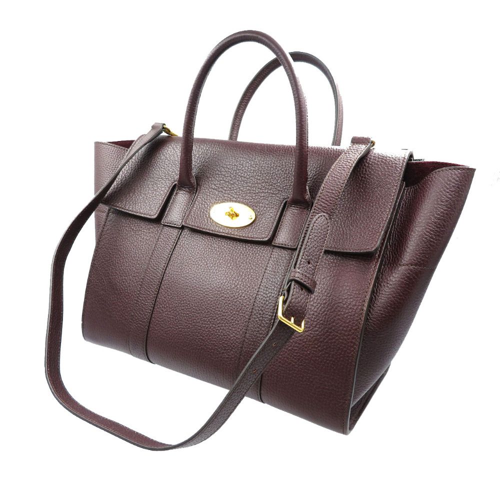 Mulberry】2wayハンドバッグブラックレザーゴールド金具