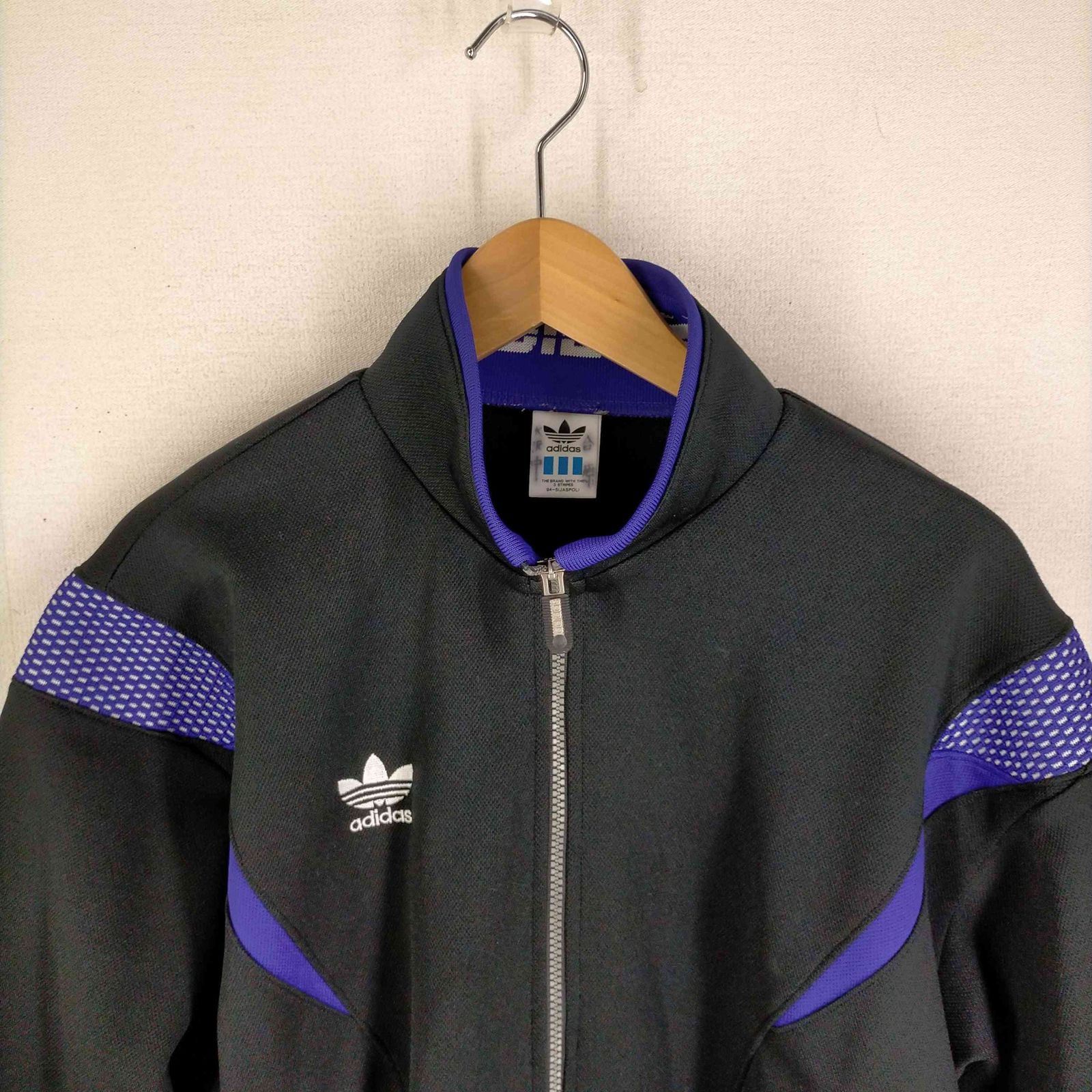 アディダス adidas 90s デサント製 トレフォイルロゴ刺しゅう トラック 