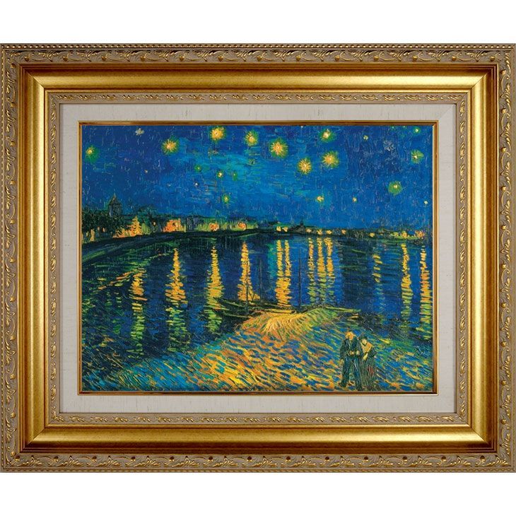 世界の名画】 絵画 F6号 ゴッホ『ローヌ川の星月夜』 F6号 複製