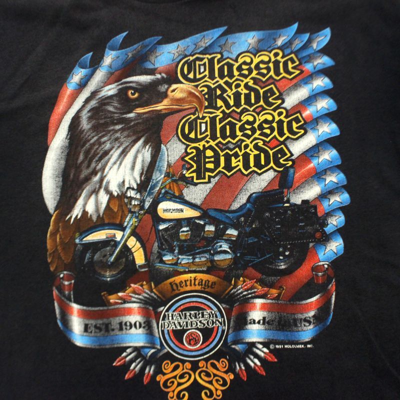 90s USA製 vintage HARLEY DAVIDSON HOLOUBEK イーグル スカル