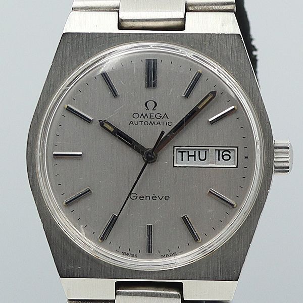 ✨オメガ✨OMEGA✨ジュネーブ✨オートマチック✨デイト✨腕時計✨ オメガビンテージジュネーブデイトシルバーATメンズ腕時計稼働品
