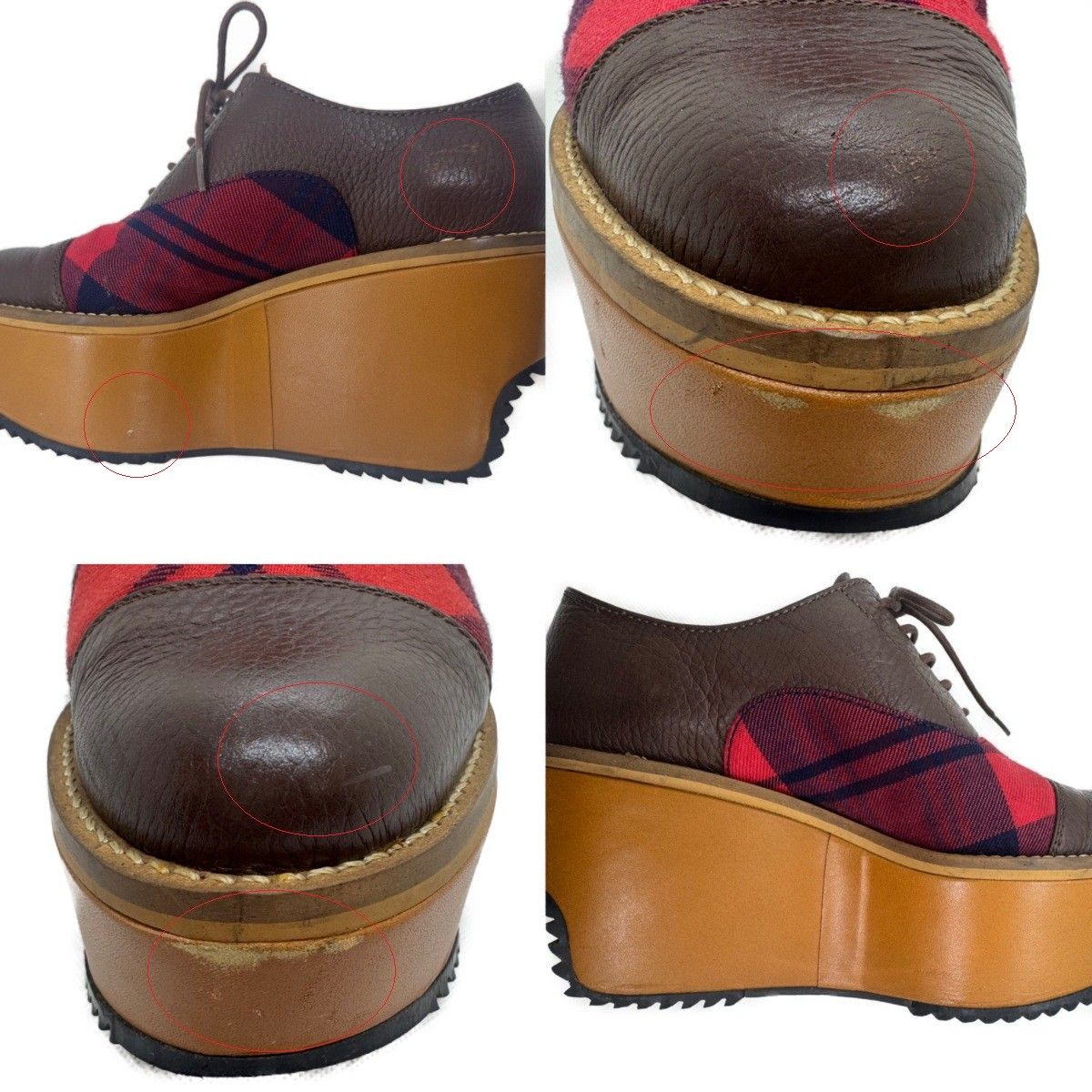 レアヴィヴィアンウエストウッドロッキンホースシューズチェック柄