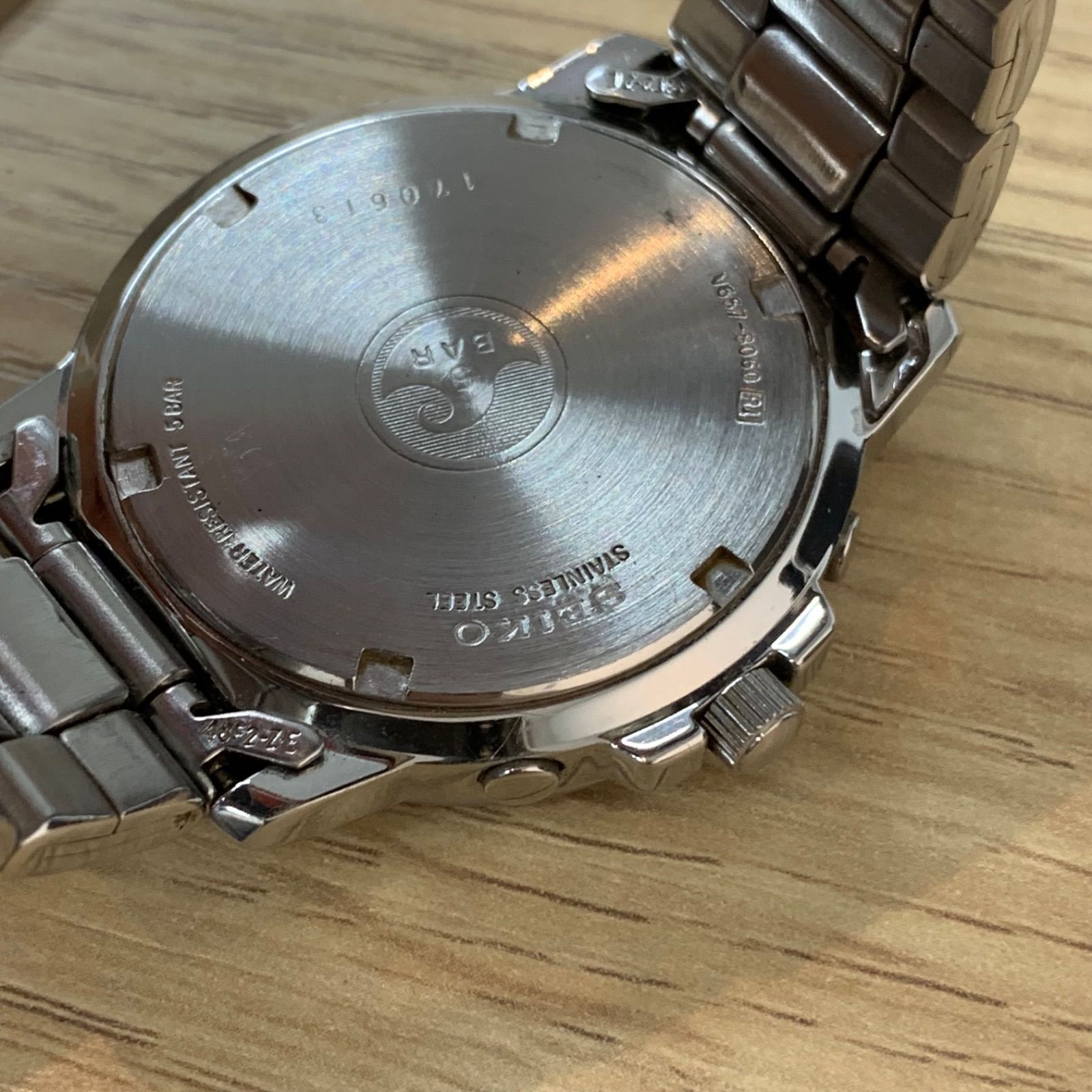 動作未確認】【美品】SEIKO V657-8060 クロノグラフ デイト