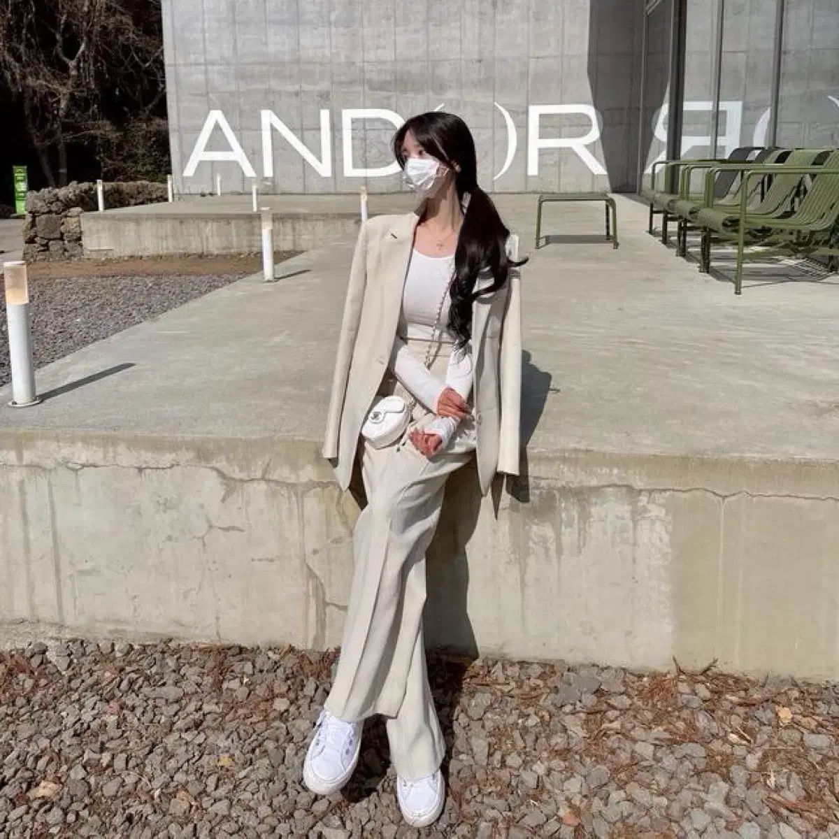 2ps メイユン パステルオリーブ 製作 S|S ジャケット L スラックス M