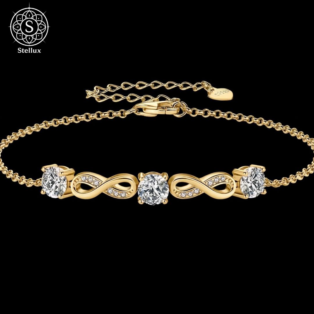 永遠をつなぐ輝き】モアサナイト ブレスレット レディース 0.5ct×3 
