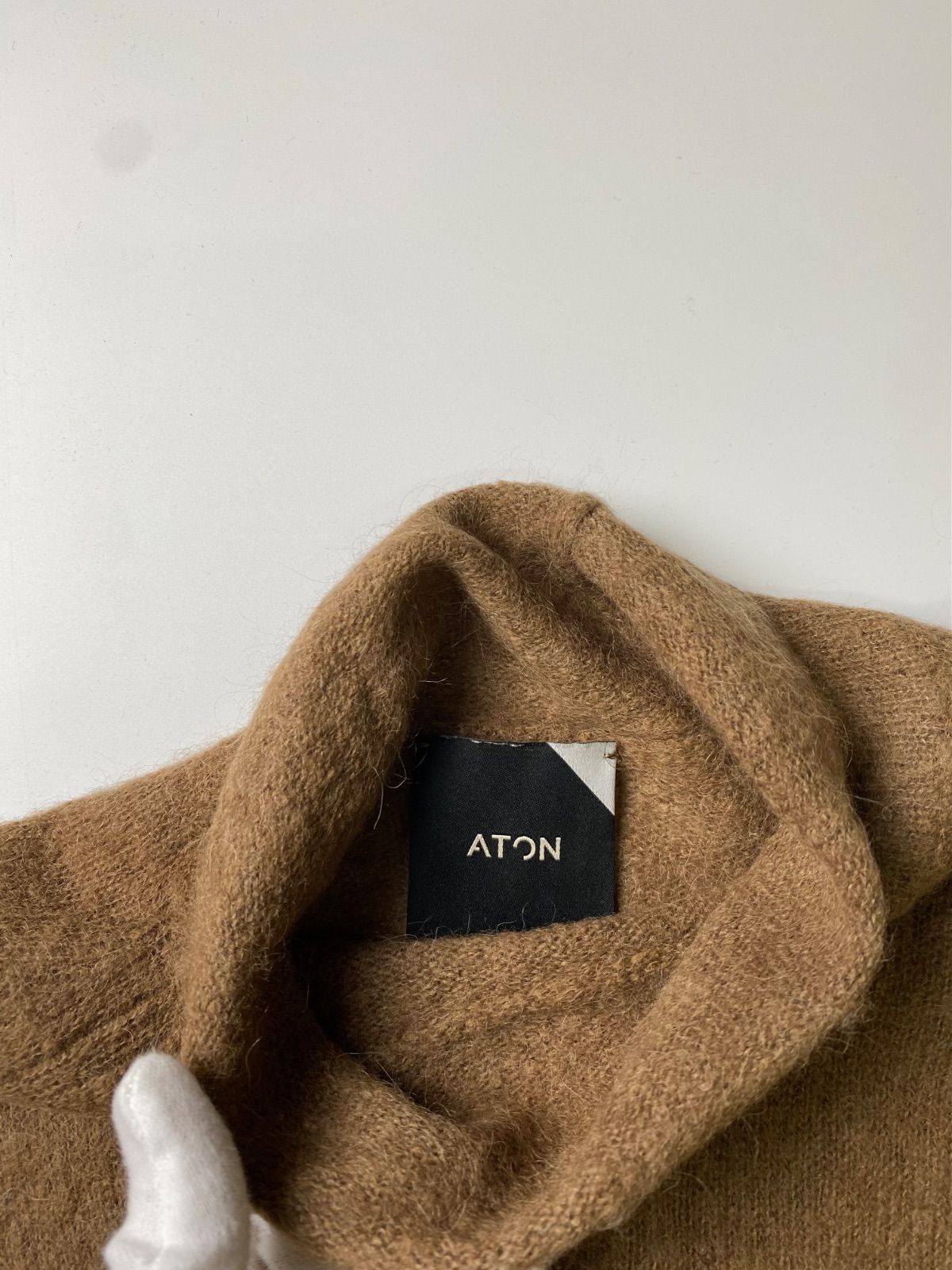 ATON エイトン BABY ALPACA HIGH NECK SWEATER モックネック ニット