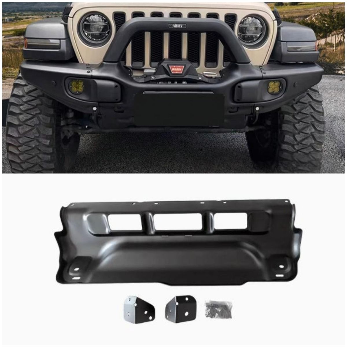 18-23JEEP ラングラー JL AEVタイプ フロントバンパー用アンダーガード 下部スキッドプレート|5.19