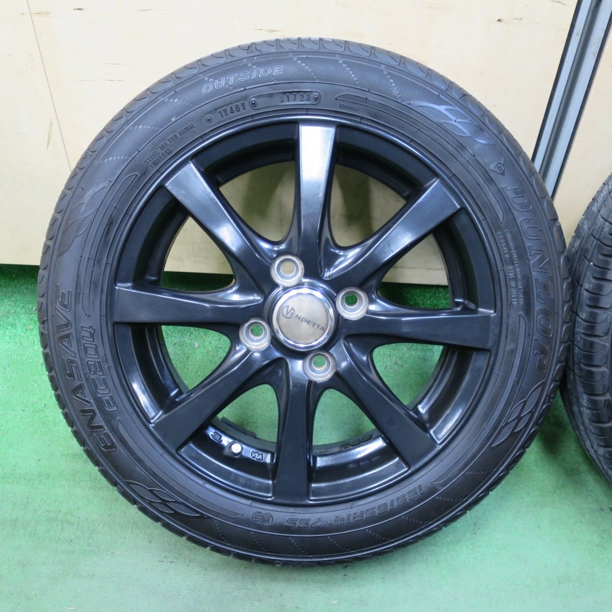 キレイ 23年 155 65R14 ダンロップ エナセーブ EC204 VENDETTA ベンデッタ 14インチ PCD100 4H 5092603TTノ