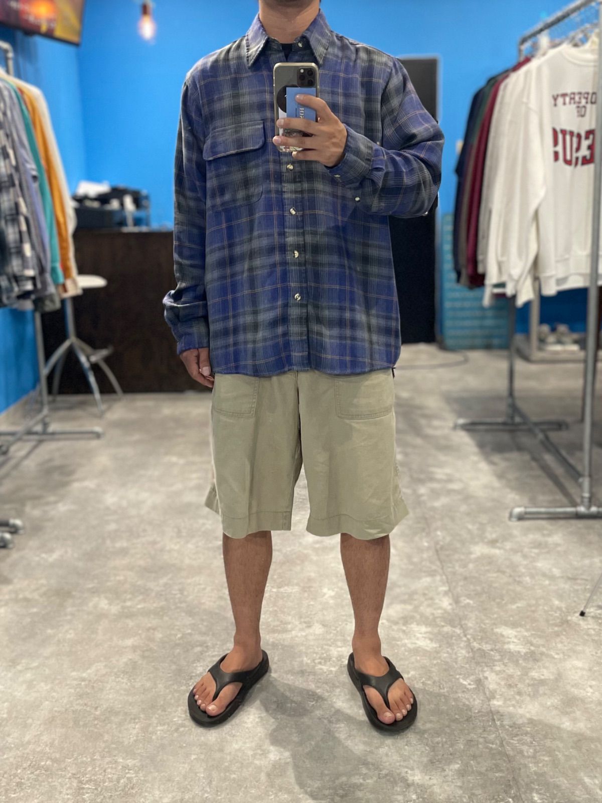 美品 Sears Roebuck オンブレ チェック シャドー XL アメリカ 90s SEARS ROEBUCK シアーズ オンブレチェック シャドーチェック