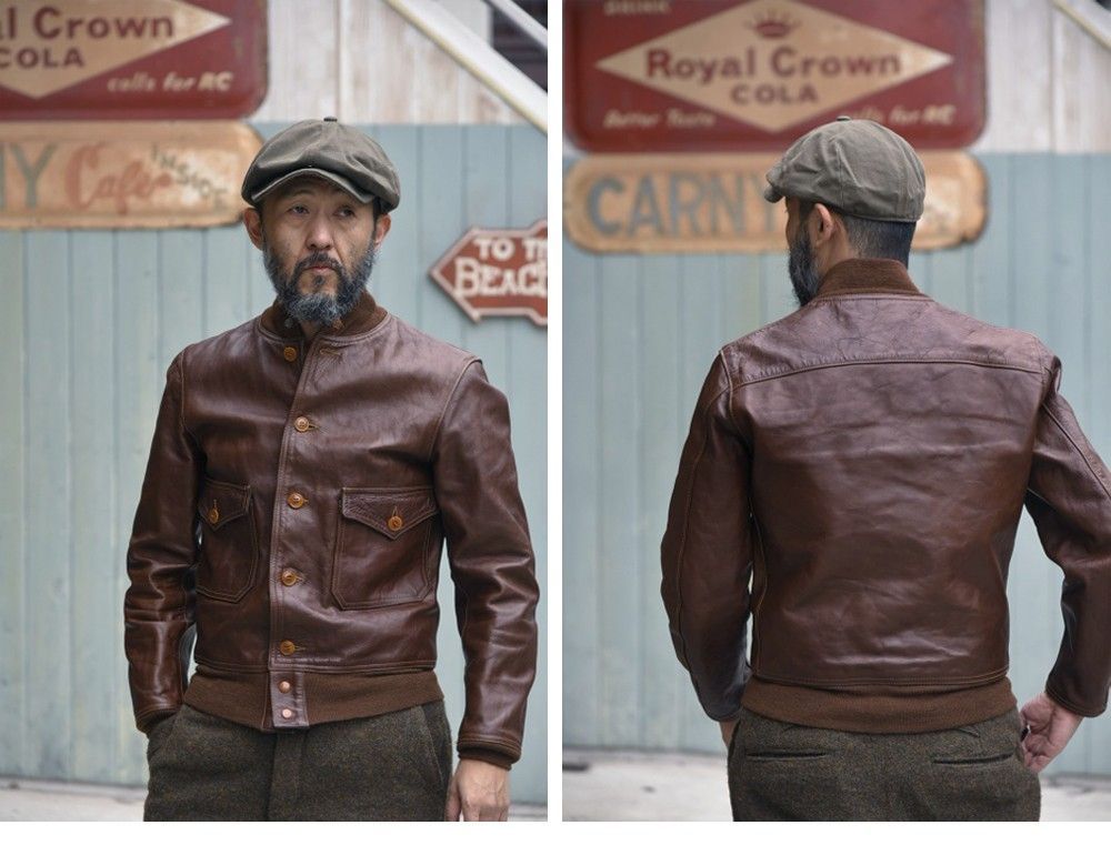 ヴィンテージ復刻デザイン オイルワックスカーフスキン A-1フライト