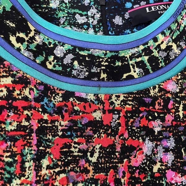 [美品] レオナール　カットソー　大きいサイズLL ペイズリー　トリム　シルク混 美品] レオナール カットソー 大きいサイズLL ペイズリー トリム シルク混